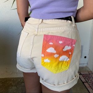 BRANDY MELVILLE CUSTOM PAINTED SHORTS